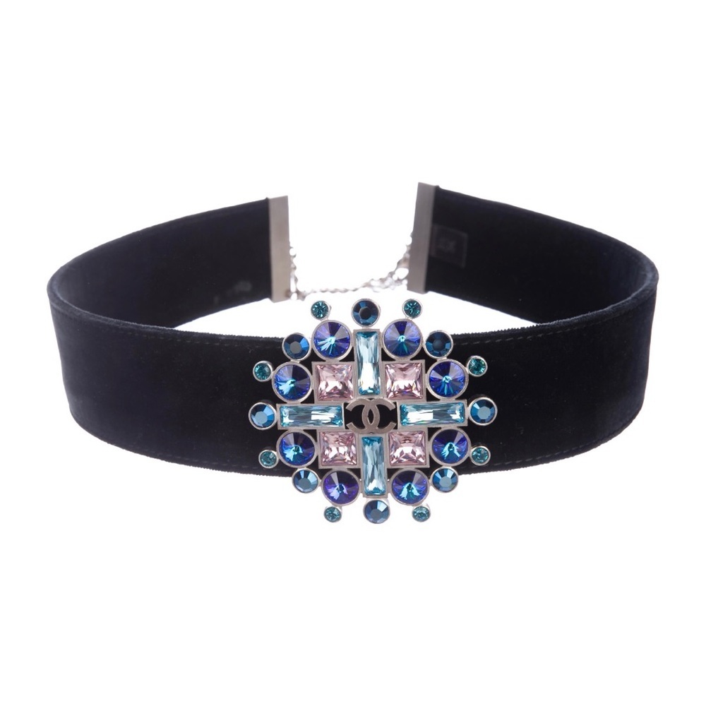 Chanel Embellished Velvet Belt size 85